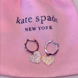 Kate Spade Kids Heart Earrings - Silver and Gold